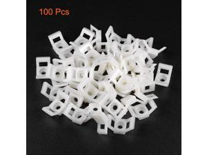 uxcell Cable Tie Base Saddle Type Mount Wire Holder Permanently Anchor To Wall Desk 21.5x16x10mm White 100pcs 