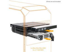 ICY DOCK 2 x 2.5 SAS/SATA SSD/HDD & (Ultra) Slim Optical Disk Drive CD DVD ROM Backplane Cage for 5.25" Bay - ToughArmor MB602SPO-B ICY DOCK 2 x 2.5 SAS/SATA SSD/HDD & (Ultra) Slim Optical Disk Drive CD DVD ROM Backplane Cage for 5.25" Bay - ToughArmor MB602SPO-B