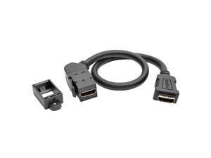 Tripp Lite High-Speed HDMI with Ethernet All-in-One Keystone/Panel Mount Coupler Cable (F/F), Angled Connector, 1 ft. (P164-001-KPA-BK) Tripp Lite High-Speed HDMI with Ethernet All-in-One Keystone/Panel Mount Coupler Cable (F/F), Angled Connector, 1 ft. (P164-001-KPA-BK)