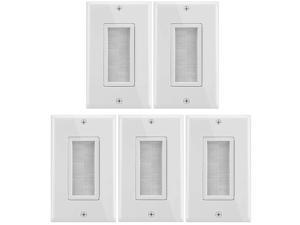 Fosmon 1-Gang Wall Plate (5 Pack), Brush Style Opening Passthrough Low Voltage Cable Plate in-Wall Installation for Speaker Wires, Coaxial Cables, HDMI Cables, or Network/Phone Cables Fosmon 1-Gang Wall Plate (5 Pack), Brush Style Opening Passthrough Low Voltage Cable Plate in-Wall Installation for Speaker Wires, Coaxial Cables, HDMI Cables, or Network/Phone Cables