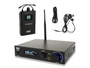 in-Ear Wireless Monitor and Receiver System- UHF Selectable Audio Frequency Kit, Adjustable TNC Antenna for Extended Range, and IEM Beltpack Transmitter with Selectable Audio Frequency- Pyle PDWMN49