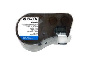 Brady M-120-492 Polyester B-492 Black on White Label Maker Cartridge with 3/8" Top Vial Diameter, 1/2" Width x 1" Height, For BMP51/BMP53 Printers