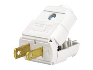 Leviton 101-WP 15 Amp, 125 Volt, NEMA 1-15P, 2P, 2W, Plug, Straight Blade, Residential Grade, Polarized, Non-Grounding, White Leviton 101-WP 15 Amp, 125 Volt, NEMA 1-15P, 2P, 2W, Plug, Straight Blade, Residential Grade, Polarized, Non-Grounding, White