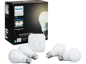 Philips - Hue White A19 LED Starter Kit - White Philips - Hue White A19 LED Starter Kit - White