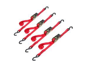 Highland (9210500) 10 Red Ratchet Tie Down with Hooks - 4 pack Highland (9210500) 10 Red Ratchet Tie Down with Hooks - 4 pack
