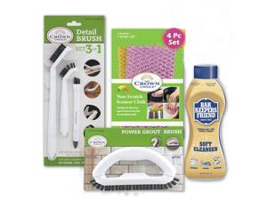 Bar Keepers Friend Soft Cleanser with 3-in-1 Detail Grout Cleaning Brush Set Grout Brush and Non Scratch Scouring Cloth Bar Keepers Friend Soft Cleanser with 3-in-1 Detail Grout Cleaning Brush Set Grout Brush and Non Scratch Scouring Cloth