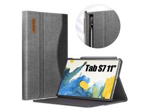 INFILAND Galaxy Tab S7 Case, Multi-Angle Business Folio Cover Built in Pocket Fit Samsung Galaxy Tab S7 11-inch SM-T870/T875/T876 2020 Release Tablet [Auto Wake/Sleep], Grey