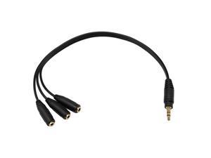 3.5mm Stereo Audio Splitter Cable Qaoquda 1FT Gold Plated 3.5mm (1/8") TRS Male to 3 x 3.5mm (1/8") Stereo Jack Female 1 Input 3 Output Stereo Audio AUX Splitter Cable (3-Pole 1M/3F)