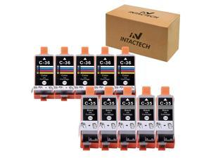 Intactech Compatible With Canon Printer Ink 35 And 36 Pgi-35 Cli-36 Ink Cartridges Work For Canon Pixma Tr150 Ip110 Ip100 Mini260 Mini320 Printer (5 Black / 5 C..