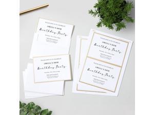 Avery Matte White Invitation Cards with Metallic Gold Borders, 5" x 7", 30 Blank Greeting Cards (3325)