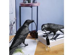 Resin Crow Lamp Table Light Home Sconce Nightlights Bedroom Desk Decor Black Resin Crow Lamp Table Light Home Sconce Nightlights Bedroom Desk Decor Black