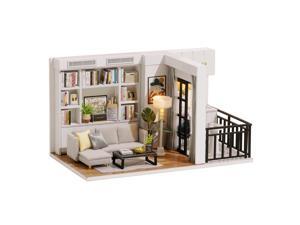 Modern Dollhouse Miniature Wooden Furniture Kit LED Doll House Cottage Room Modern Dollhouse Miniature Wooden Furniture Kit LED Doll House Cottage Room