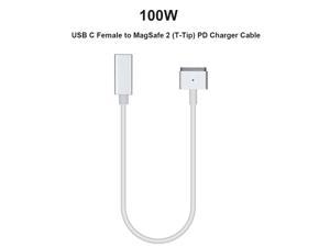 forsætlig barndom Numerisk 100W USB C Type C Female to Magsafe 2 T-Tip Power Adapter PD Charger Cable