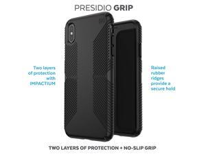 Speck Presidio Grip Cell Phones Case for Apple iPhone XS Max with Dual Layered Drop Protection, Black Speck Presidio Grip Cell Phones Case for Apple iPhone XS Max with Dual Layered Drop Protection, Black