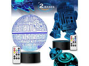 Bases Star Wars Gifts 3D Illusion Lamp Star Wars Toys LED Night Light for Kids Room Decor 4 Patterns 7 Color Change with Remote Timer 00 Cool Gifts for Men Star Wars Fans Boys Girls Birthday Bases Star Wars Gifts 3D Illusion Lamp Star Wars Toys LED Night Light for Kids Room Decor 4 Patterns 7 Color Change with Remote Timer 00 Cool Gifts for Men Star Wars Fans Boys Girls Birthday