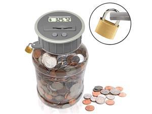 Digital Coin Bank Savings Jar Pennies Nickles Dimes Quarter Half Dollar Change Counter | Clear Jar with LCD Display Digital Coin Bank Savings Jar Pennies Nickles Dimes Quarter Half Dollar Change Counter | Clear Jar with LCD Display