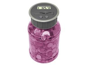 Coin Bank Savings Jar Automatic Coin Counter Totals All US Coins Including Dollars and Half Dollars Original Style Transparent Pink Jar Coin Bank Savings Jar Automatic Coin Counter Totals All US Coins Including Dollars and Half Dollars Original Style Transparent Pink Jar