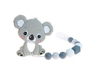 Teething Toys BPA Free Silicone Teether Pain Relief Toy with Pacifier Clip Holder Set for Girls Boys Infant Newborn Christmas Shower Birthday Gray Teething Toys BPA Free Silicone Teether Pain Relief Toy with Pacifier Clip Holder Set for Girls Boys Infant Newborn Christmas Shower Birthday Gray