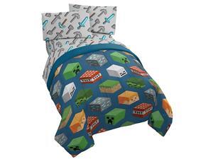 Minecraft Isometric 5 Piece Full Bed Set Includes Comforter amp Sheet Set Bedding Features Creeper Super Soft Fade Resistant Polyester Official Minecraft Product Minecraft Isometric 5 Piece Full Bed Set Includes Comforter amp Sheet Set Bedding Features Creeper Super Soft Fade Resistant Polyester Official Minecraft Product