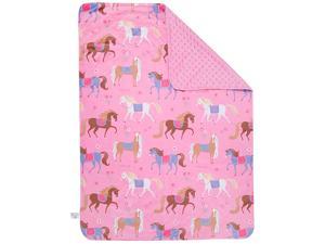 Plush Throw Blanket for Toddler Boys and Girls Perfect Size for Daycare and Ideal for Travel Super Soft Throw Blankets Measures 395 x 28 x 05 Inches BPAfree Olive Kids Horses