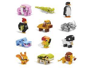 12 in 1 Mini Building Blocks Animals Assorted Toy Animal Building Blocks Stem Toys Party Favor for Kids Goodie Bags Birthday Carnival Prizes