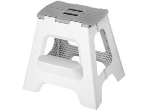 Compact Foldable 2Step Stool 16 inches Lightweight 330pound Capacity NonSlip Folding Step Stool for Kids and Adults Gray