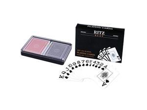 2Decks Poker Size 100 Plastic Playing Cards Set in Plastic Case Large Jumbo Index 2Decks Poker Size 100 Plastic Playing Cards Set in Plastic Case Large Jumbo Index