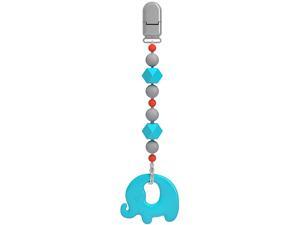 Silicone Teether amp Pacifier Holder Combo Pack Aqua Elephant 0M+ Silicone Teether amp Pacifier Holder Combo Pack Aqua Elephant 0M+
