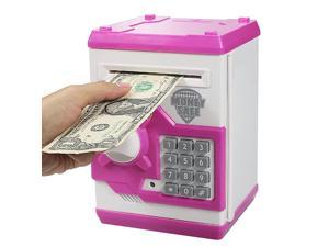 Cartoon Electronic Password Mini ATM Piggy Bank Cash Coin Can Auto Scroll Paper Money Saving Box for Children Kids