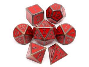 Metal DND Dice Set D amp D 7PCS of D20 D12 D10 D8 D6 D4 for Dungeons and Dragons TTRPG Games Antique Red Metal DND Dice Set D amp D 7PCS of D20 D12 D10 D8 D6 D4 for Dungeons and Dragons TTRPG Games Antique Red