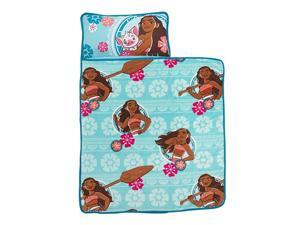 Moana Toddler Nap Mat with Attached Pillow and Blanket Aqua Pink White Moana Toddler Nap Mat with Attached Pillow and Blanket Aqua Pink White