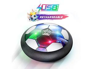 Kids Toys Hover Soccer Ball Rechargeable Air Soccer Soccer Ball Indoor Floating Soccer with LED Light and Foam Bumper Perfect Time Killer for Boys Girls Toddler No AA Batteries Needed
