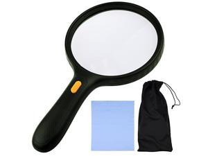 and Kind Extra Large 3 LED Handheld Magnifying Glass with Dual Glass Magnifier for Senior Reading Hobbies and Crafts Computer Repair and Jewelry Loupe 18X 138 mm 5X 25 mm
