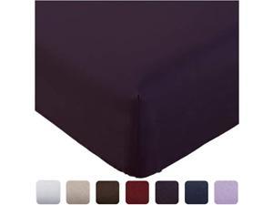 Fitted Sheet King Purple Brushed Microfiber 1800 Bedding Wrinkle Fade Stain Resistant Deep Pocket 1 Single Fitted Sheet Only King Purple