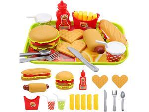 2 Set Fries Playing-House Set Simulation Plastic Mini Burger Model Kids Kitchen 