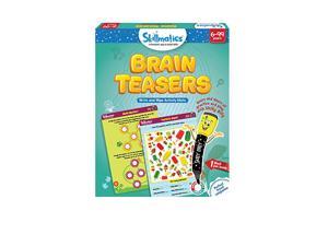 Educational Game Brain Teasers 6 99 Years | Erasable and Reusable Activity Mats | Gifts for Boys and Girls 6 7 8 9 Years and Up | Travel Friendly Toy with Dry Erase Marker