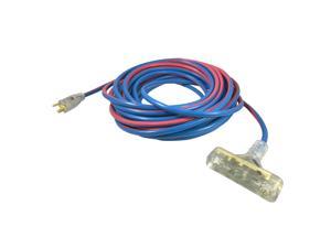 USW 14/3 25ft Extreme Cold Weather Triple Tap Extension Cord with Lighted Plug