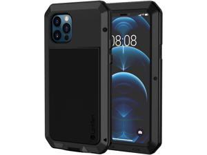 iPhone 12 Case Lanhiem Heavy Duty Shockproof Tough Armour Metal Case with Builtin Screen Protector 360 Full Body Protective Cover for iPhone 12 Pro 61 DustProof Design Black