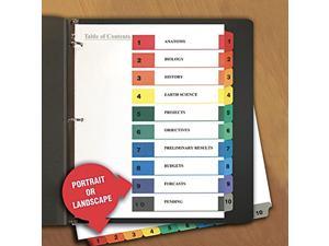Table Of Contents Dividers For Printers