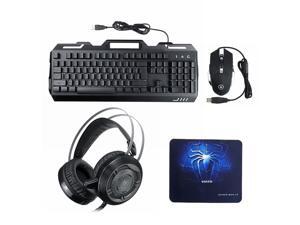 3-In-1 USB Wired 3200DPI Mouse Colorful Headset Rainbow Backlight Mechanical Keyboard Set with Mouse Pad for Desktop Computer Notebook 2 key 3-In-1 USB Wired 3200DPI Mouse Colorful Headset Rainbow Backlight Mechanical Keyboard Set with Mouse Pad for Desktop Computer Notebook 2 key