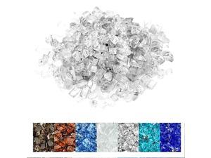10Pounds Regular Fire Glass for Natural or Propane Fire Pit Fireplace amp Landscaping 12Inch High Luster Platinum