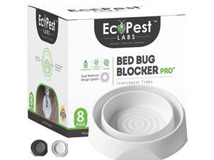 Bed Bug Interceptors 8 Pack | Bed Bug Blocker Pro Interceptor Traps White | Insect Trap Monitor and Detector for Bed Legs
