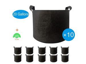 10 Packs 20 Gallon Grow Bags Heavy Duty 300G Thickened Nonwoven Fabric Plant Pots with Handle 10 Packs 20 Gallon Grow Bags Heavy Duty 300G Thickened Nonwoven Fabric Plant Pots with Handle