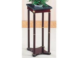28quot H Wooden Cherry Wood Phone or Plant Stand Square Green Marble Top