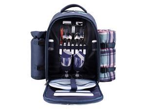 walker Picnic Backpack Bag for 2 Person with Cooler Compartment Detachable BottleWine Holder Fleece Blanket Plates and Cutlery Blue walker Picnic Backpack Bag for 2 Person with Cooler Compartment Detachable BottleWine Holder Fleece Blanket Plates and Cutlery Blue