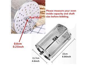 Stainless Steel Rotisserie Grill Roaster Drum Oven Basket Oven Roast Baking Rotary for Peanut Dried Nut Coffee Beans BBQ 117 x 22 cm Stainless Steel Rotisserie Grill Roaster Drum Oven Basket Oven Roast Baking Rotary for Peanut Dried Nut Coffee Beans BBQ 117 x 22 cm