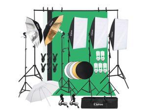 Photo Video Studio Photography Continuous Lighting Kit 3x Backdrop Stand Set Photo Video Studio Photography Continuous Lighting Kit 3x Backdrop Stand Set