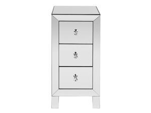 Mirrored 3 Drawer End Table Sofa Table Silver Glass Nightstand Furniture Mirrored 3 Drawer End Table Sofa Table Silver Glass Nightstand Furniture