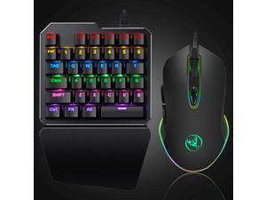 LED Backlit Hand Gaming 35 Key Mechanical Keyboard + Mouse Professional Portable LED Backlit Hand Gaming 35 Key Mechanical Keyboard + Mouse Professional Portable