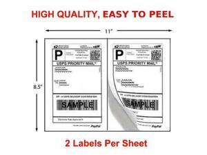 200 Shipping Labels 8.5 x 5.5 Half Sheets Self Adhesive 2 Per Sheet 8.5 x 11 200 Shipping Labels 8.5 x 5.5 Half Sheets Self Adhesive 2 Per Sheet 8.5 x 11